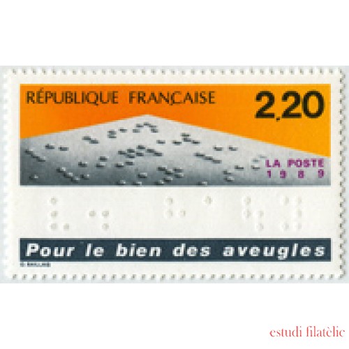 France Francia Nº 2562 1989 Braille, lujo