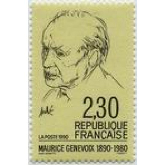 France Francia Nº 2671 1990 Maurice Genevoix, lujo France Francia Nº 2671 1990 Maurice Genevoix, lujo