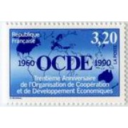 France Francia Nº 2673 1990 30º Aniv. OCDE , lujo France Francia Nº 2673 1990 30º Aniv. OCDE , lujo