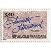 France Francia Nº 2728 1991Amnistía Internacional, lujo