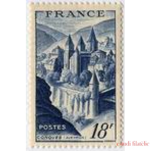 France Francia Nº 805 1948 Palacio de Luxemburgo/Abadía de Conques Nº 805 Fijasellos