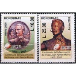 Honduras A- 1332/33 2008 Personalidades Literatura Juan Ramon Molina MNH Honduras A- 1332/33 2008 Personalidades Literatura Juan Ramon Molina MNH