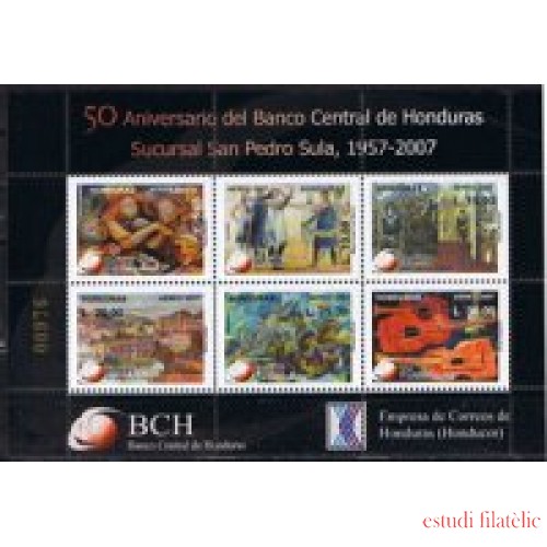 Honduras A- 1313/18 2007 100° del Banco de Honduras MNH