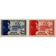 France Francia Nº 565/66 1942 Para la Legión tricolor Lujo