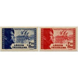 France Francia Nº 565/66 1942 Para la Legión tricolor Lujo France Francia Nº 565/66 1942 Para la Legión tricolor Lujo