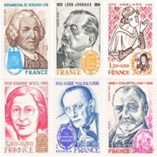 France Francia Nº 2029/32B 1979 Personajes célebres Lujo