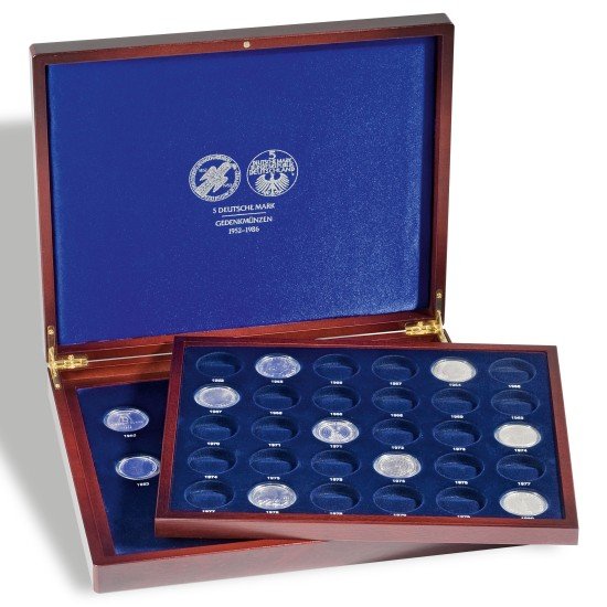 Leuchtturm 300729 Estuche para monedas VOLTERRA DUO de Luxe, para 43 monedas 5-DM en cápsulas Leuchtturm 300729 Estuche para monedas VOLTERRA DUO de Luxe, para 43 monedas 5-DM en cápsulas