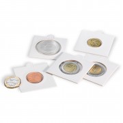 Leuchtturm 301979 Cartones de monedas MATRIX, blanco, diámetro 37,5 mm, autoadheivos, 25 unidades