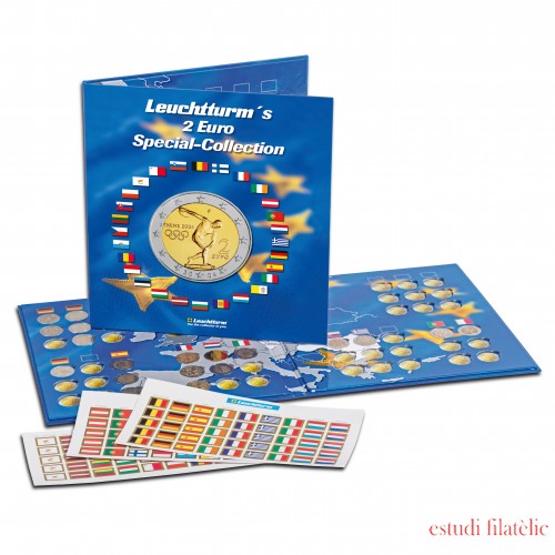 Leuchtturm 302574 Álbum para monedas PRESSO, Euro-Collection para monedas de 2 Euros