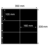 Leuchtturm 302702 Hojas de plástico MAXIMUM, para tarjetas postales nuevas, formato horizontal, negro