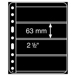 Leuchtturm 303194 hojas de plástico VARIO PLUS, extra rígido, 4 divisiones, negro