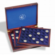 Leuchtturm 303369 Estuche para monedas VOLTERRA  TRIO de Luxe, cada una para 35 monedas de 2€ en cápsulas