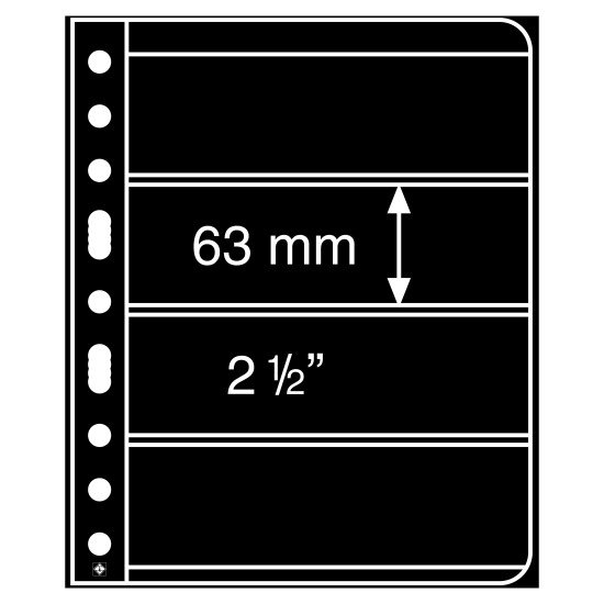 Leuchtturm 304025 hojas de plástico VARIO, 4 divisiones, negro Leuchtturm 304025 hojas de plástico VARIO, 4 divisiones, negro