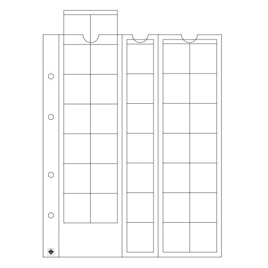 Leuchtturm 306013 hojas OPTIMA, para 35 monedas de hasta 27 mm Ø, transparentes Leuchtturm 306013 hojas OPTIMA, para 35 monedas de hasta 27 mm Ø, transparentes