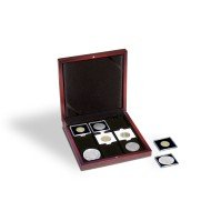 Leuchtturm 308093 Estuche de Madera VOLTERRA, para monedas con 9 divisiones cuadradas 50x50 mm
