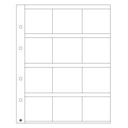 Leuchtturm 309197 Hojas OPTIMA, para 12 cartones de monedas 50x50 mm, transparentes