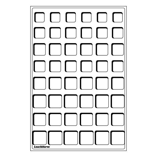 Leuchtturm 309571 Bandeja L con 48 divisiones esquinadas para 6 series de monedas de euro de curso legal,azul Leuchtturm 309571 Bandeja L con 48 divisiones esquinadas para 6 series de monedas de euro de curso legal,azul