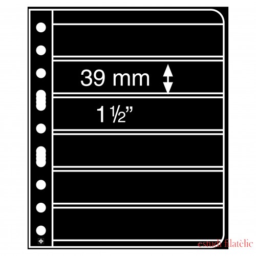 Leuchtturm 310707 hojas de plástico VARIO, 6 divisiones, negro