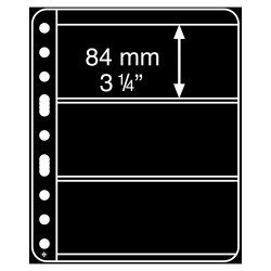 Leuchtturm 311136 hojas de plástico VARIO PLUS, extra rígido, 3 divisiones, negro