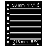 Leuchtturm 314011 Hojas de plástico GRANDE, con 7 bandas horizontales, negras
