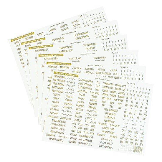 Leuchtturm 314091 Etiquetas de países con letra dorada Norte y Oeste de Europa Leuchtturm 314091 Etiquetas de países con letra dorada Norte y Oeste de Europa