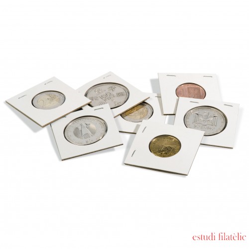 Leuchtturm 314207 Cartones para monedas para Grapar, para monedas hasta 25 mm Ø paquete de 100