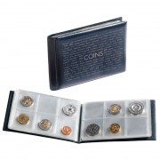 Leuchtturm 314775 Álbum de bolsillo para monedas con 8 hojas, cada una para 6 monedas, azul