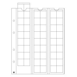 Leuchtturm 315033 Hojas OPTIMA, para 54 monedasde hasta 20 mm Ø, transparentes