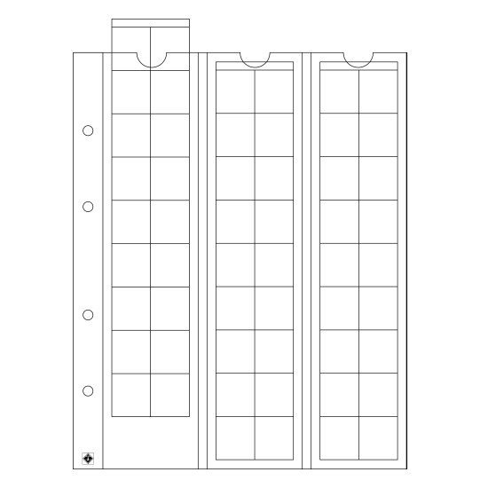 Leuchtturm 315033 Hojas OPTIMA, para 54 monedasde hasta 20 mm Ø, transparentes Leuchtturm 315033 Hojas OPTIMA, para 54 monedasde hasta 20 mm Ø, transparentes