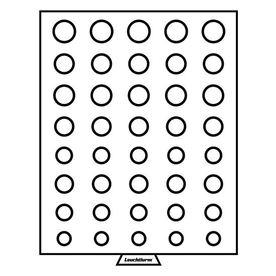 Leuchtturm 316185 Bandeja para 5 series de monedas de euros de curso legal, color humo