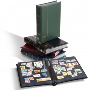Leuchtturm 319358 Clasificador PREMIUM DIN A4, 64 páginas negras, tapa de cuero* acolchada, negro