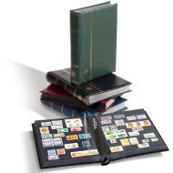 Leuchtturm 319358 Clasificador PREMIUM DIN A4, 64 páginas negras, tapa de cuero* acolchada, negro