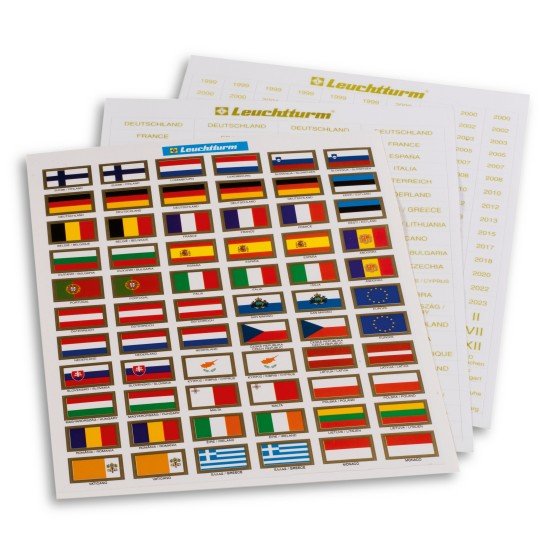 Leuchtturm 321082 Etiquetas Set para monedas de euro Leuchtturm 321082 Etiquetas Set para monedas de euro