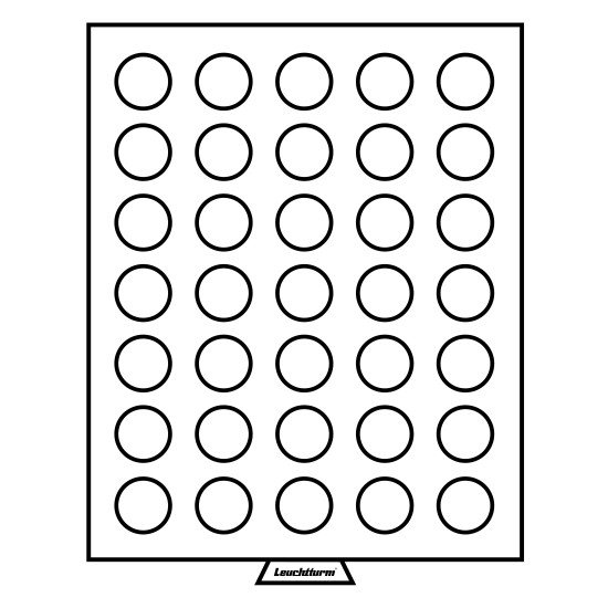 Leuchtturm 321661 Bandeja para monedas 35 divisiones redondas de 31 mm Ø, color humo