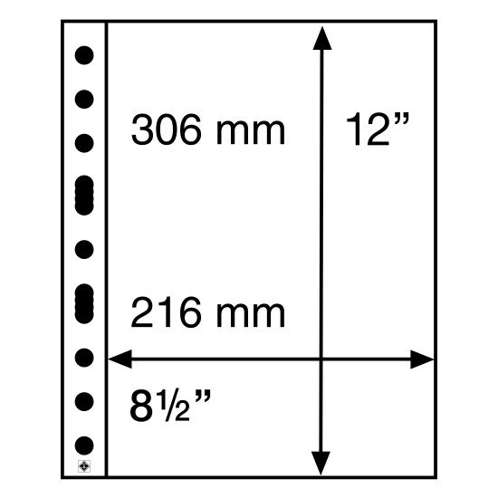 Leuchtturm 321709 hojas de plástico GRANDE, 1 división, transparentes