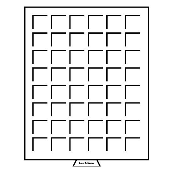 Leuchtturm 322045 Bandeja para monedas 48 divisiones esquinadas hasta 30 mm Ø, color humo Leuchtturm 322045 Bandeja para monedas 48 divisiones esquinadas hasta 30 mm Ø, color humo