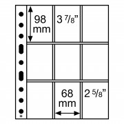 Leuchtturm 323456 Hojas de plástico GRANDE, con 9 estuches, 68x98 mm, transparentes