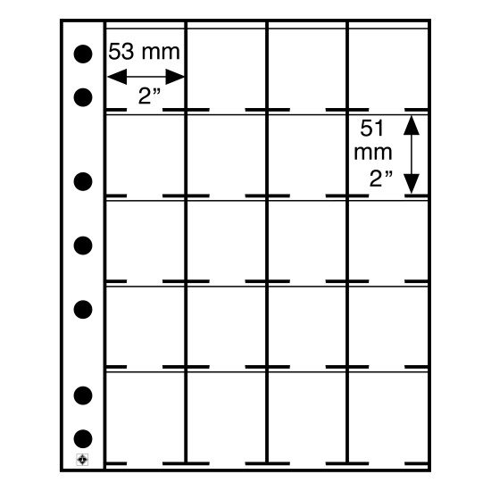 Leuchtturm 324851 Hojas de plástico GRANDE con 20 divisiones para cartones demonedas Leuchtturm 324851 Hojas de plástico GRANDE con 20 divisiones para cartones demonedas