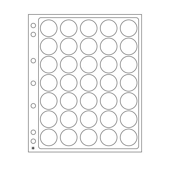 Leuchtturm 325214 Hojas p.monedas ENCAP, para cápsulas d. monedas con un diámetro interior de 25-27 mm Paq. 2 unid. Leuchtturm 325214 Hojas p.monedas ENCAP, para cápsulas d. monedas con un diámetro interior de 25-27 mm Paq. 2 unid.