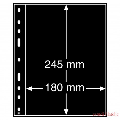 Leuchtturm 326667 Hojas de plástico OPTIMA, 1 división, negro