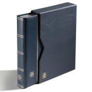 Leuchtturm 371801  Clasificador PREMIUM, DIN A4, 32 páginas negras, tapa de cuero* acolchada + cajetín,negro