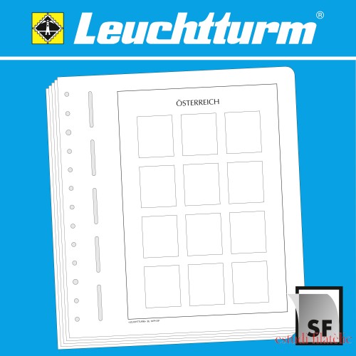 Leuchtturm 328912 hojas de Álbum neutras para sellos personalizados Austria (formato vertical)