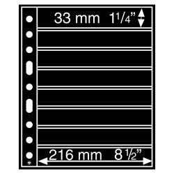 Leuchtturm 329179 Hojas de plástico GRANDE, con8 bandas horizontales, negras Leuchtturm 329179 Hojas de plástico GRANDE, con8 bandas horizontales, negras