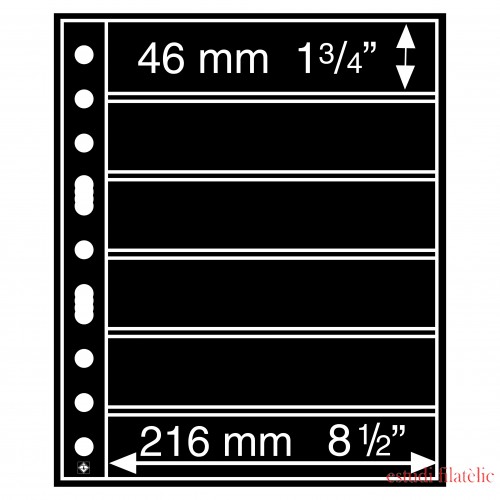 Leuchtturm 331156 Hojas de plástico GRANDE, con 6 bandas horizontales, negras Leuchtturm 331156 Hojas de plástico GRANDE, con 6 bandas horizontales, negras