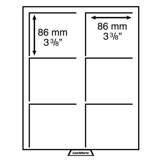Leuchtturm 331319 Bandeja para monedas 6 divisiones esquinadas con formato 86x86 mm, color humo