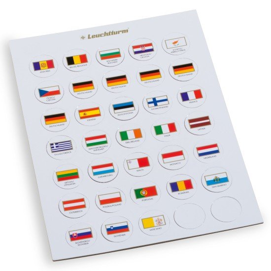Leuchtturm 333463 Fichas de bandera de cartón, adecuado para Caps 26 Leuchtturm 333463 Fichas de bandera de cartón, adecuado para Caps 26