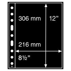 Leuchtturm 333555 hojas de plástico GRANDE, 1 división, negras Leuchtturm 333555 hojas de plástico GRANDE, 1 división, negras