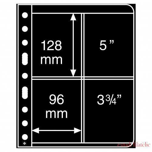 Leuchtturm 336261 hojas de plástico VARIO, 2 divisiones, división vertical, negro