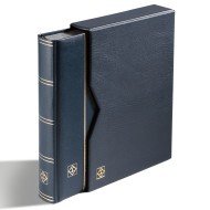 Leuchtturm 371806  Clasificador PREMIUM, DIN A4, 64 páginas negras, tapa de cuero* acolchada + cajetín,negro