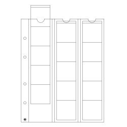Leuchtturm 338032 hojas OPTIMA, para 15 monedas de hasta 42 mm Ø, transparentes